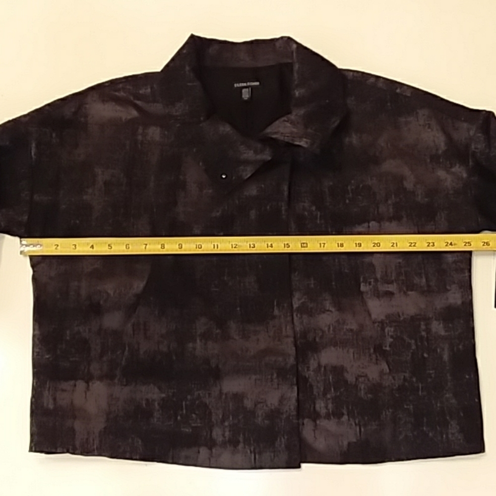 Eileen Fisher gray abstract Jacquard short jacket - Picture 9 of 10